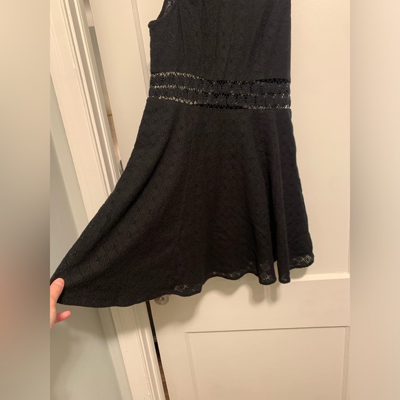 Free People Black Skater Floral Knit/Crochet Dress - Picture 5 of 6